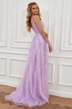 Prom Dress Lavender Off Shoulder With Lace Applique Corset Bodice For Romantic Prom Night A Line Floor Length