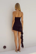 Romantic A-Line/Princess Strapless Sleeveless Backless Short-Mini Homecoming Dress