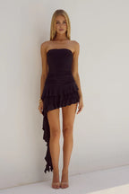Romantic A-Line/Princess Strapless Sleeveless Backless Short-Mini Homecoming Dress