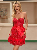 Romantic A-Line/Princess Sweetheart Sleeveless Back Zip Short-Mini Homecoming Dress