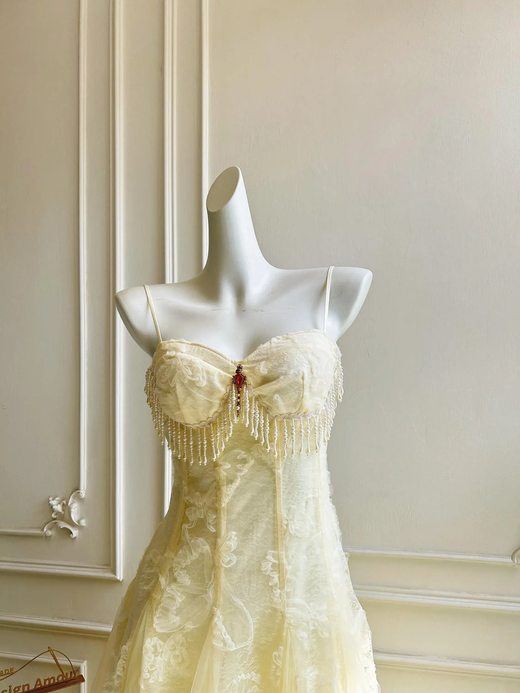 Romantic Cream A Line Prom Dress With Corset Bodice And Fringed Beaded Trim Layered Tulle For Prom Night