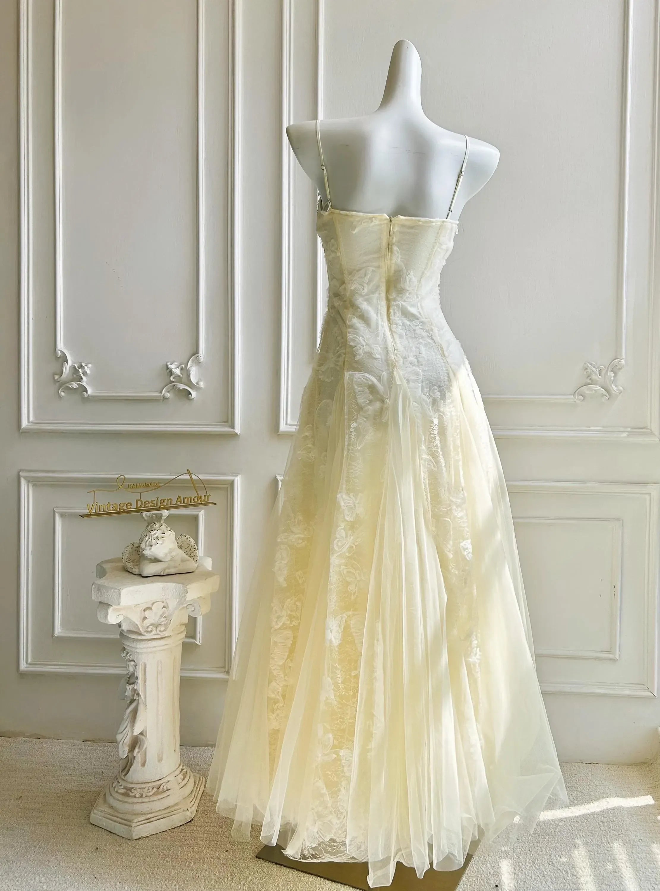 Romantic Cream A Line Prom Dress With Corset Bodice And Fringed Beaded Trim Layered Tulle For Prom Night