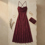 Romantic Burgundy Spaghetti Strap Floral Prom Dress With A Line Silhouette For Women On Prom Nights