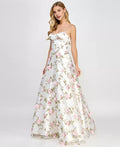 Romantic A-Line Sweetheart Sleeveless Flower Printed Floor-Length Prom Dress