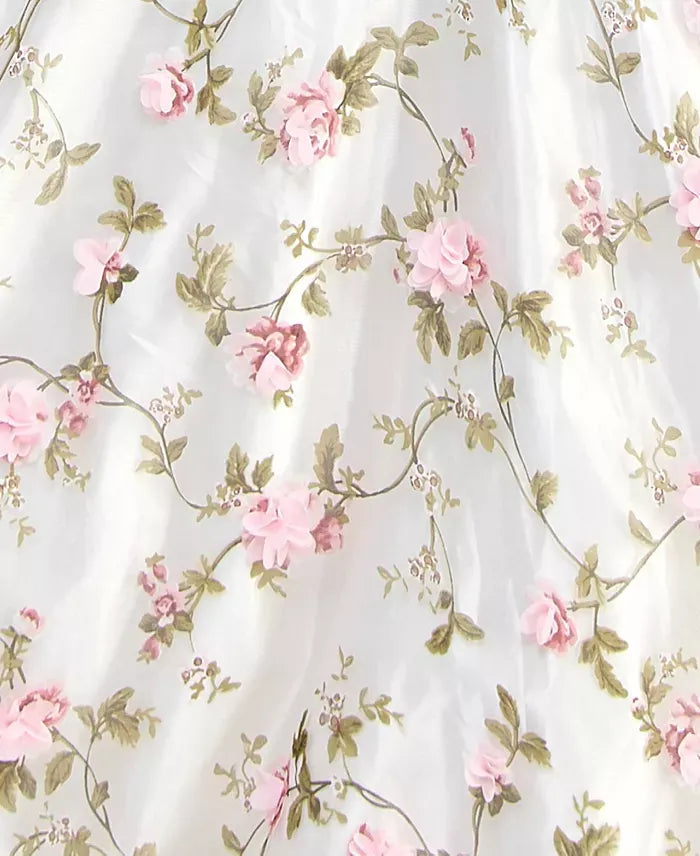 Romantic A-Line Sweetheart Sleeveless Flower Printed Floor-Length Prom Dress