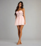 Romantic A-Line sweetheart Neck Sleeveless Backless Short-Mini Homecoming Dresses