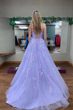 Romantic A-line Strapless Appliques Ball Gown Prom Dress