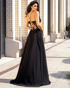 Romantic A-line V-neck Sleeveless Beaded Burgundy Floor-length Prom Dress for Women Ready to Ship