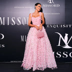 Romantic A-Line Square Neck 3D Floral Applique Pink Floor Length Evening Dress For Sale