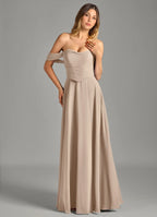 Romantic Chiffon Bridesmaid Dress with Convertible Off-the-Shoulder Neck and Flowing Skirt