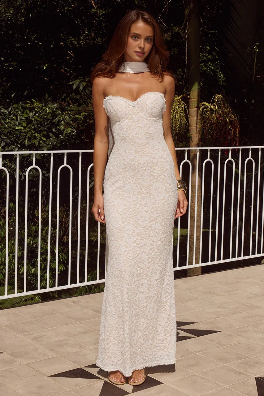 Romantic Mermaid/Trumpet Strapless Sleeveless Backless Floor-Length Prom Dress
