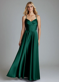 Romantic Satin Sweetheart Neck Corset Bodice Crisscross Lace-Up Back Floor-Length Bridesmaid Dress