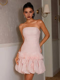 Romantic Sheath/Column Strapless Sleeveless Side Zip Short-Mini Homecoming Dress