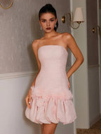 Romantic Sheath/Column Strapless Sleeveless Side Zip Short-Mini Homecoming Dress