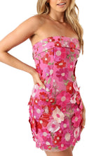 Romantic Sheath/Column Strapless Sleeveless Zipper Up Short-Mini Homecoming Dress