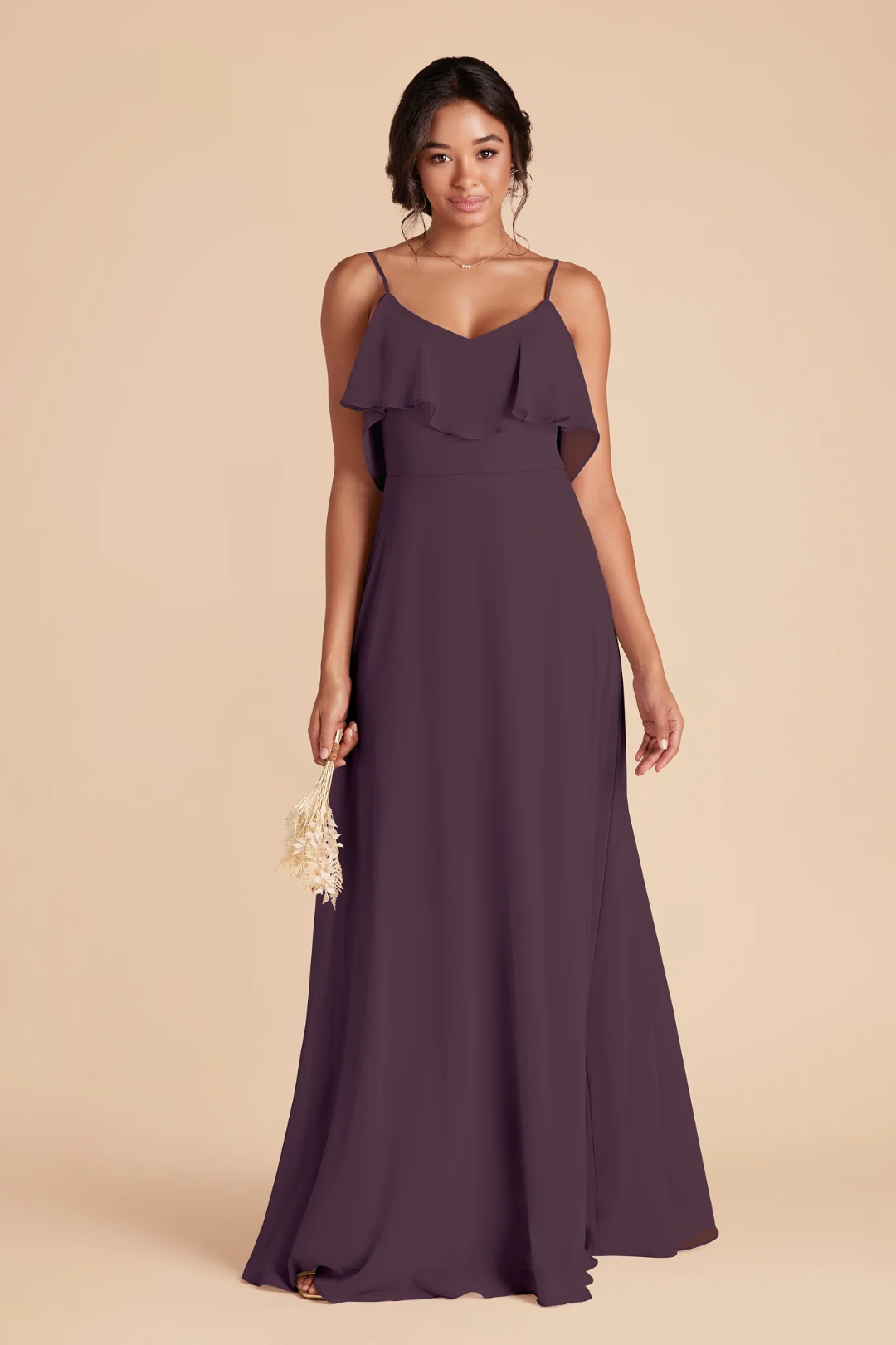 Romantic Spaghetti Strap Chiffon V-Neck Ruffle Layered Side Pocket Flo – Veloura Dress