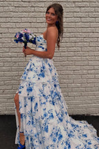 Romantic Tiered Strapless Sleeveless A-Line Prom Dress