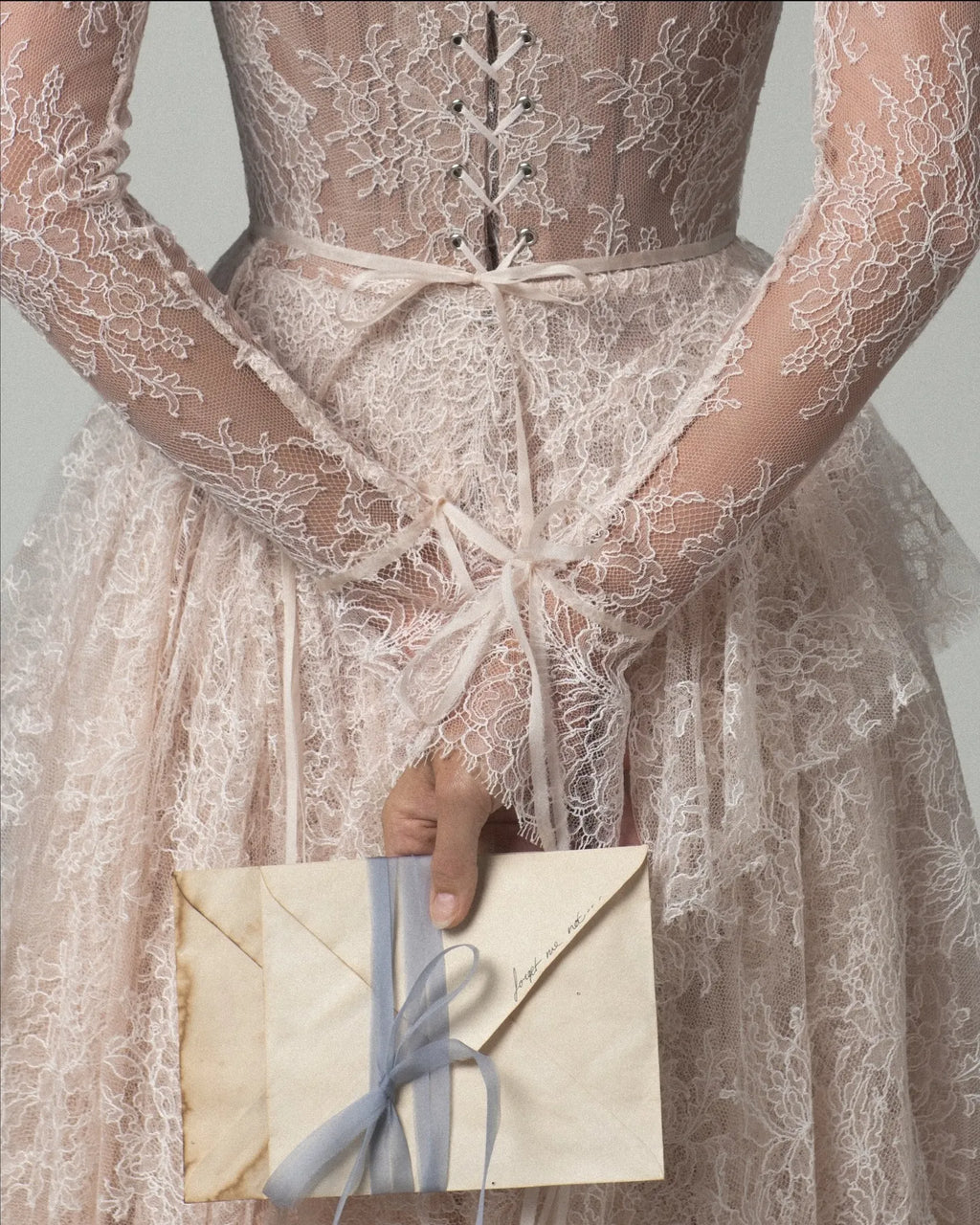 Romantic A-Line Sweetheart Long Sleeve Tiered Lace-Up Blush High-Low Wedding Dress