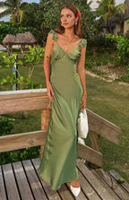 Ruffle Straps Long Graduation Party Dresses Backless Sleeveless Prom Dresses Affordable Evening Dresses