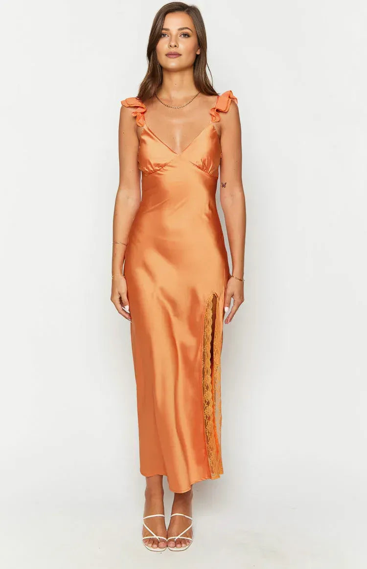 Ruffle Straps Long Graduation Party Dresses Backless Sleeveless Prom Dresses Affordable Evening Dresses