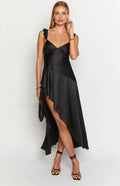 Ruffle Straps Sleeveless V Neck Long Graduation Party Homecoming Dresses Backless Pleats Elegant Prom Dresses for Ladies with slit