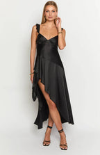 Ruffle Straps Sleeveless V Neck Long Graduation Party Homecoming Dresses Backless Pleats Elegant Prom Dresses for Ladies with slit