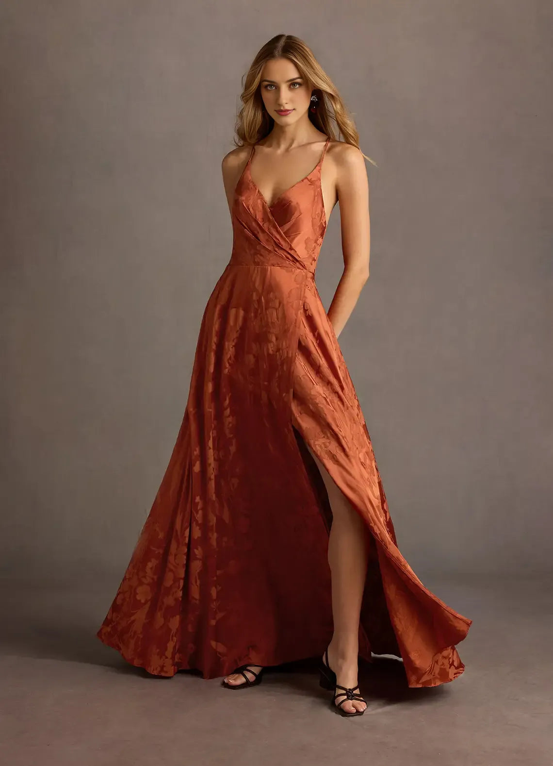 Dress Spaghetti Straps Sleeveless Romantic Flower Printed Evening Dress Floor Length Backless Prom Dress