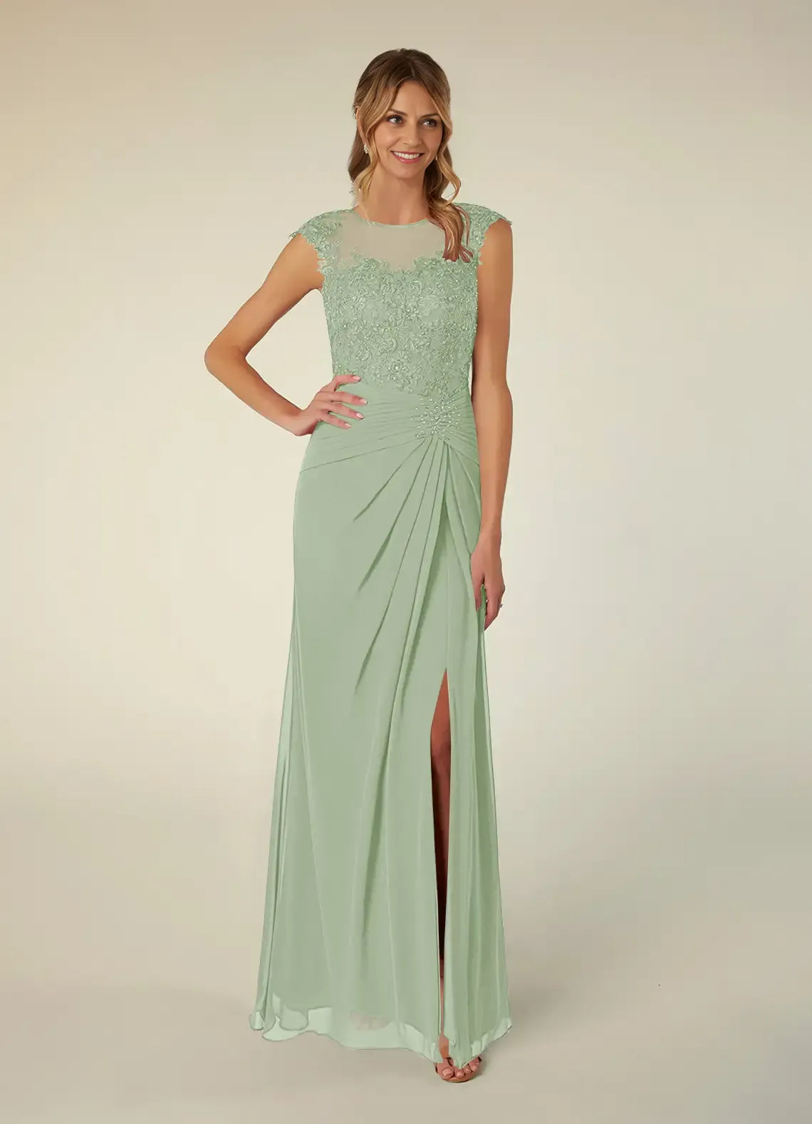 Black Dress A-Line Scoop Neck Sequins Mother of the Groom Dresses Elegant Illusion Cap Sleeves Leg Slit Evening Dress