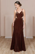 A-Line Spaghetti Straps Sleeveless Floor-Length Prom Dress