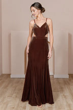 A-Line Spaghetti Straps Sleeveless Floor-Length Prom Dress