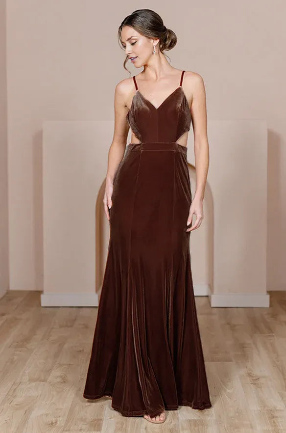 A-Line Spaghetti Straps Sleeveless Floor-Length Prom Dress