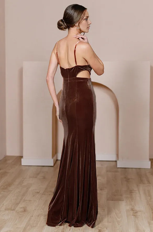 A-Line Spaghetti Straps Sleeveless Floor-Length Prom Dress