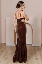A-Line Spaghetti Straps Sleeveless Floor-Length Prom Dress