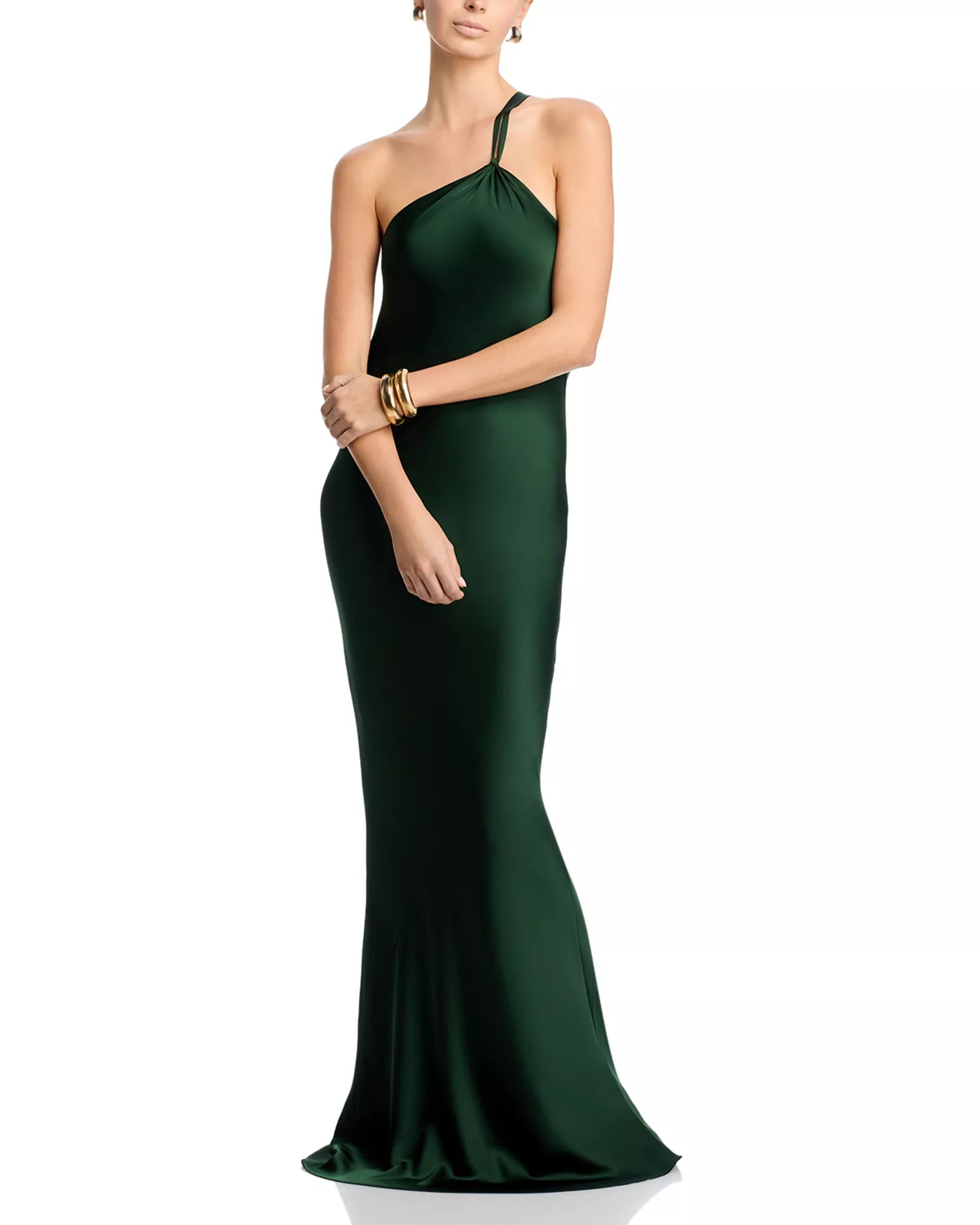 Satin Halter Neck Cutout Back Mermaid Silhouette Floor Length For Ladies Prom Dress