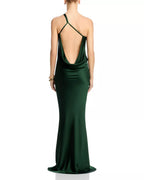 Satin Halter Neck Cutout Back Mermaid Silhouette Floor Length For Ladies Prom Dress