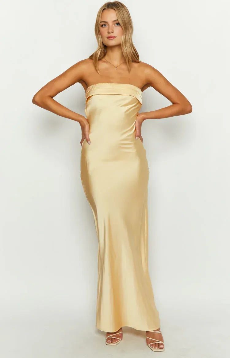 Floor Length Strapless Graduation Party Dresses Backless Sleeveless Prom Dresses Hot Sale Long Evening Dresses
