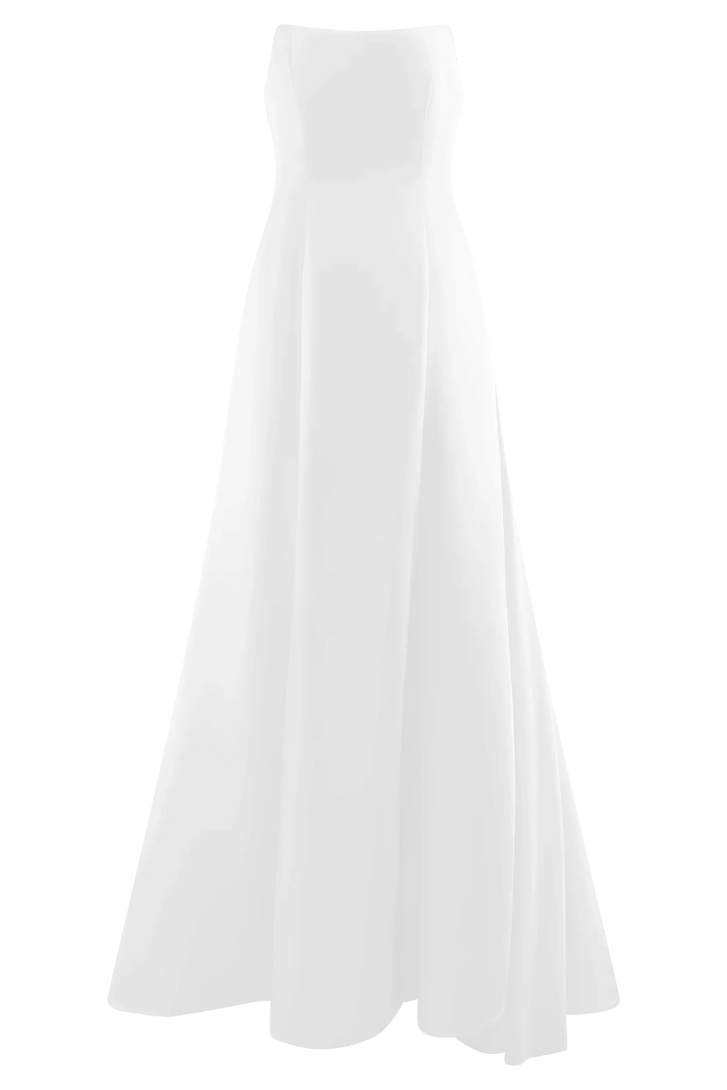 Strapless Affordable Beach Wedding Dresses for Bride Gorgeous A-Line Floor Length Wedding Dresses No Slit