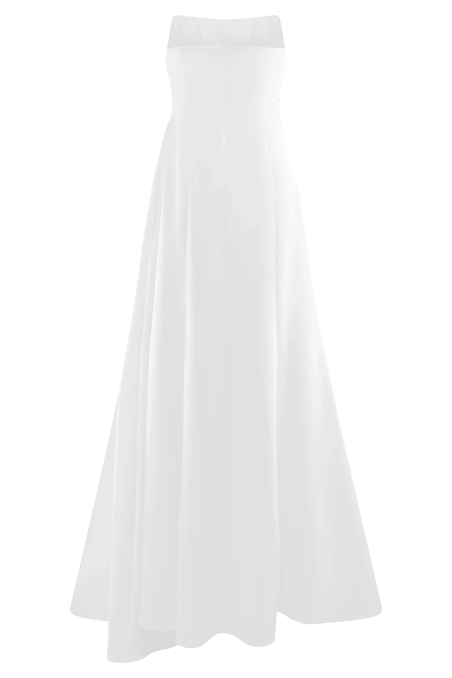 Strapless Affordable Beach Wedding Dresses for Bride Gorgeous A-Line Floor Length Wedding Dresses No Slit