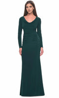 Scoop Long Sleeves Sheath Fashion Off the shoulder Floor Length Prom Dress Hot Sale For Ladies