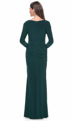 Scoop Long Sleeves Sheath Fashion Off the shoulder Floor Length Prom Dress Hot Sale For Ladies