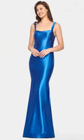 Scoop Sleeveless Mermaid Classic Blue Off the shoulder Floor Length Prom Dress Hot Sale For Ladies