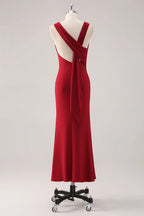 Scoop Sleeveless Sheath Simple Off the shoulder Floor Length Prom Dress Hot Sale For Ladies