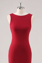 Scoop Sleeveless Sheath Simple Off the shoulder Floor Length Prom Dress Hot Sale For Ladies