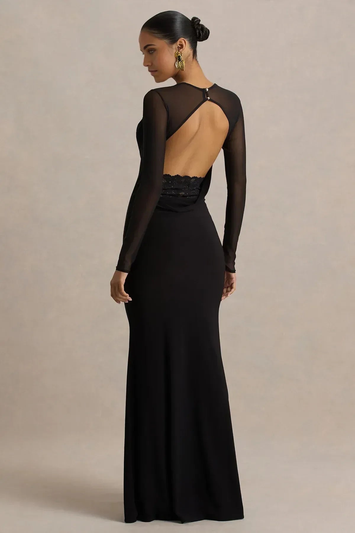 Sensational Mermaid Sweetheart Neck Mesh Sleeve Lace Back Floor Length Evening Dress
