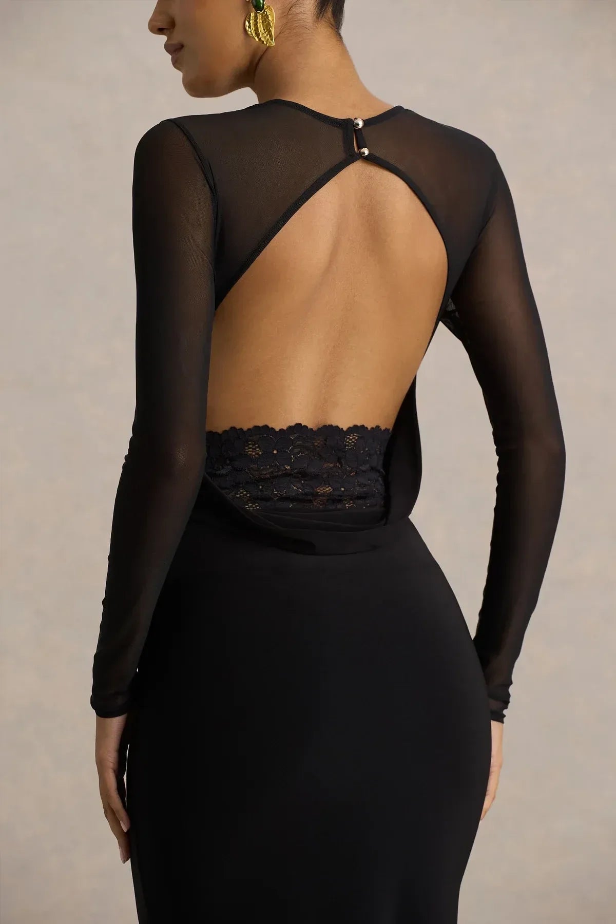 Sensational Mermaid Sweetheart Neck Mesh Sleeve Lace Back Floor Length Evening Dress