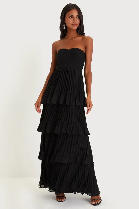 Pink Dress Light Pink Strapless Tie Maxi Dress Evening Dress A-Line Sleeveless Sweetheart Neck Prom Dress
