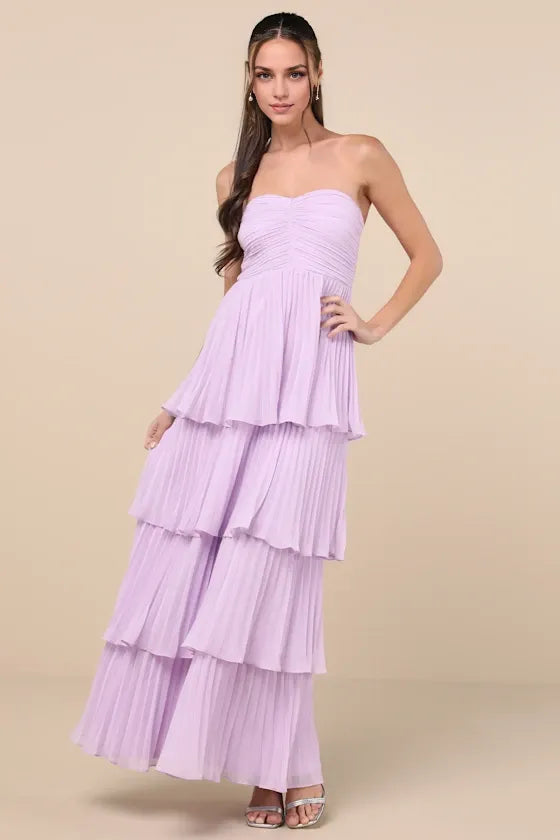 Pink Dress Light Pink Strapless Tie Maxi Dress Evening Dress A-Line Sleeveless Sweetheart Neck Prom Dress