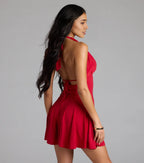 Sexy A-Line Halter Neck Sleeveless Up Short-Mini Homecoming Dress