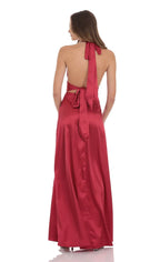 Sexy A-Line/Princess Halter Neck Sleeveless Up Floor-Length Prom Dress