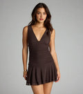 Sexy A-Line V-Neck Sleeveless Open Back Short-Mini Homecoming Dress